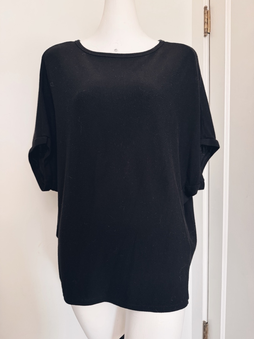 Michael Stars Los Angeles Black Oversized Dolman Tunic Top Size M